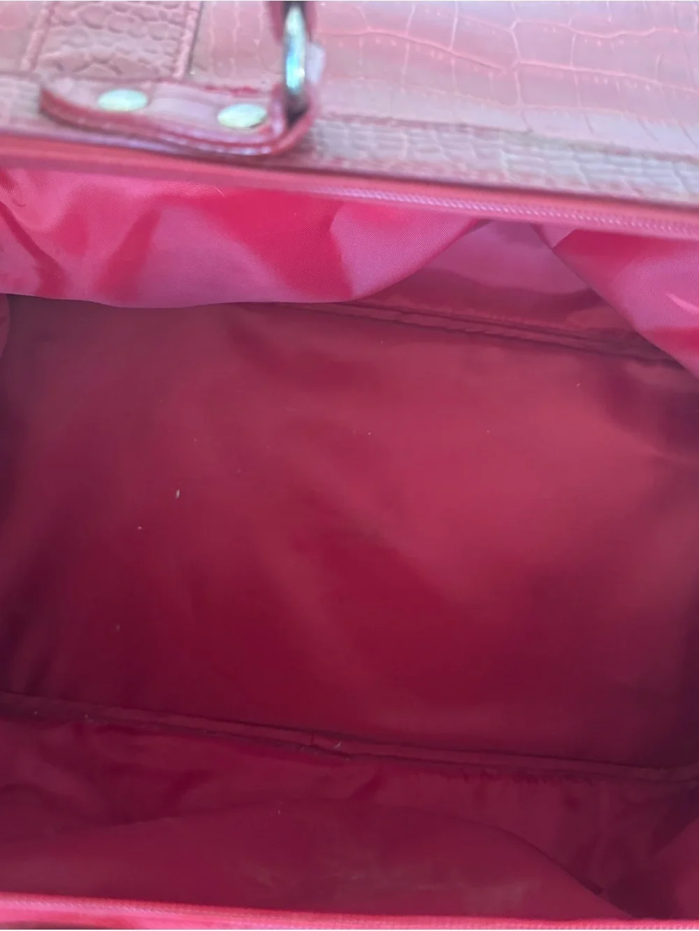 Bath & Body Works Red Faux-Croc Duffle Bag